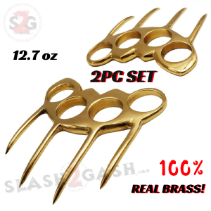 Brass Claw Knuckle PAIR Paper Weight - REAL BRASS Best Place To Buy