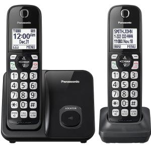Panasonic KX-TGD512B Expandable Cordless Phone With 2 Handsets, Black Excellent Sale Online