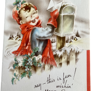 40s Vintage 1941 Unused Christmas Card Discounts Cheap Pice