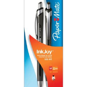 Paper Mate 1951160 InkJoy 550RT Retractable Ballpoint Pen, Medium Point, Black, 2 Pack Fast Delivery Online