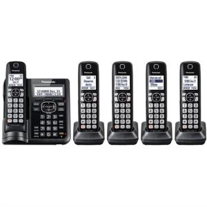 Panasonic KX-TGF545B DECT 6.0 Cordless Phone With Answering Machine, 5 Handsets, Black Discount In China