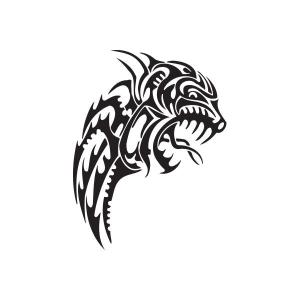 Tribal Scowling Wolf Head Decal Buy Cheap Pay With Visa