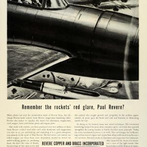 1945 Ad Revere Copper Brass Rockets WWII Bomber Plane Aircraft WWII Combat FZ8 Low Pice Fee Shipping