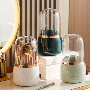 360 Rotating Makeup Brush Organizer - Dustproof, Multi-Compartment Fashion Style For Sale