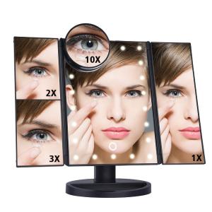 22 LED Lighted Makeup Mirror - Desktop Touch Screen Make Up Mirror Cheap Sale New