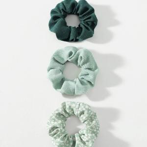 3 Stk Scrunchies - i Grn & Blomsterprint Cheap Outlet Locations