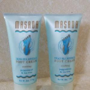 ( LOT OF 2 ) MASADA  DEAD SEA MINERAL  FOOT CREAM Peppermint & Tea Tree  6 oz Discount Low Pice