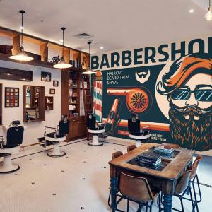 3D Hair Dryer Rotating Color Bars 115196 Barber Shop Wall Murals Pay With Visa