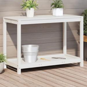 Pottebord med hylle hvit 108x50x75 cm heltre furu Purchase Cheap Pice