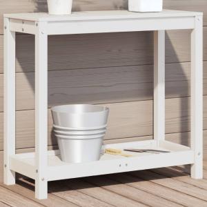 Pottebord med hylle hvit 82,5x35x75 cm heltre furu Outlet Affordable