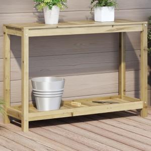 Pottebord med hylle 108x35x75 cm heltre furu Buy Cheap Pice