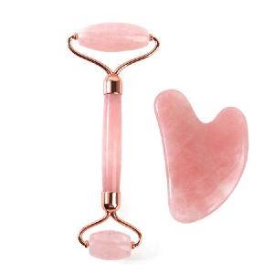 Beauty Roller Gua Sha Rose Quartz Tool - Kasvorolleri ja Gua Sha hierontakivi Ruusukvartsi Free Shipping 2025 New