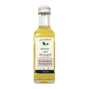 Krper- & Massagel Mandel & Rosengeranie, Landseife Naturkosmetik, 100% Bio, handgefertigt & vegan, 120 ml Official Site Sale Online