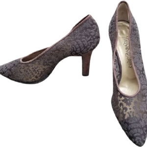Ysl Yves Saint Laurent Vintage 00s Mesh Velvet Leather Point Toe Heels by Yves Saint Laurent Sale New