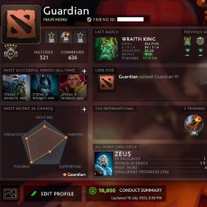 Guardian V | MMR: 1530 - Behavior: 10000 Sale Sast
