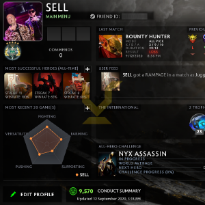 Archon V | MMR: 3000 - Behavior: 9570 Visa Payment For Sale