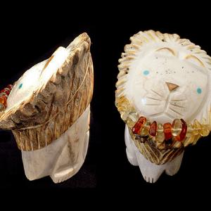 Antler African Lion by Robert Michael Weahkee Free Shipping Order