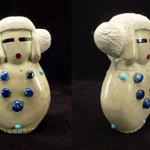 Zuni Rock (travertine) Maiden by Gayla Eriacho  - Zuni Fetish Discount Cheapest Pice