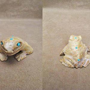 Zuni Rock (travertine) Frog by Dana Malani  - Zuni Fetish Deals