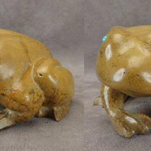 Zuni Rock (travertine) Frog by Melvin Eriacho  - Zuni Fetish Outlet Top Quality
