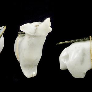 White Marble Howling Wolf by Jeff Shetima Outlet Cheap