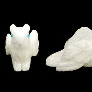 White Marble Bird, Horned Owl by Michael Laweka With Credit Card Cheap Pice