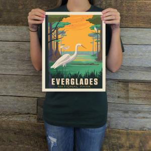 Everglades National Park: Great Egrets (63 National Parks) Art Print Cheap Sale Finishline