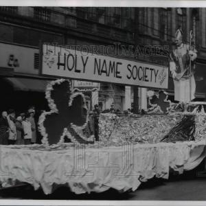 1960 Press Photo St. Patrick's Day Parade Visit