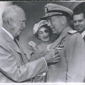 1957 Press Photo President Eisenhower & Arthur Radford 2025 New For Sale