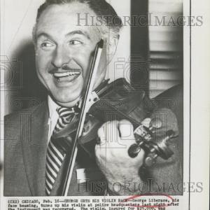 1957 Press Photo George Liberace,plays the violin. Sale 100% Authentic