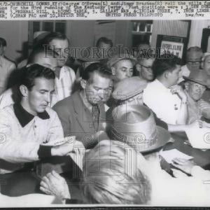 1957 Press Photo George O'Bryan, Jimmy Bracken, Kentucky Derby, Churchill Downs Cheap Pice Discount Authentic
