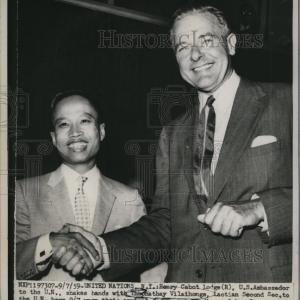 1959 Press Photo Henry Cabot Lodge & Theohathay Vilaihongs of Laos - RSL78619 Outlet 2025 New
