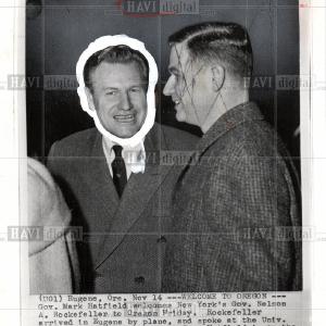 1959 Press Photo Gov. Mark Hatfield Nelson Rockefeller Cheap Sale 2025