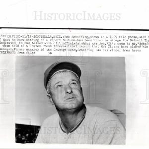 1960 Press Photo Bob Sheffing Detroit Tigers Manager FL Release Dates