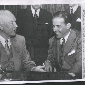 1956 Press Photo President Eisenhower and Goulart Talk Wholesale Pice For Sale
