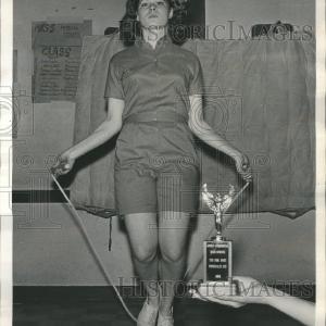 1956 Press Photo Miss Physical Fitness Mary Clauson Outlet Best Sale