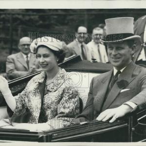 1957 Press Photo The Queen and the Duke of Edinburgh Wiki For Sale