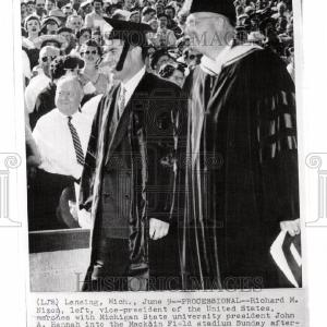 1957 Press Photo Richard Nixon Honorary Degree Michigan Cheap Wiki