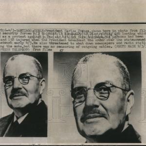 1957 Press Photo Santiago, Chile President Carlos Ibanez Cheap Sale Professional