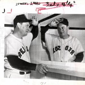 1955 Press Photo Pinky Higgins Boston Red Sox With Paypal For Sale