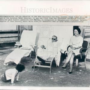 1955 Press Photo President, Johnson, Bethesda Naval Discount Newest