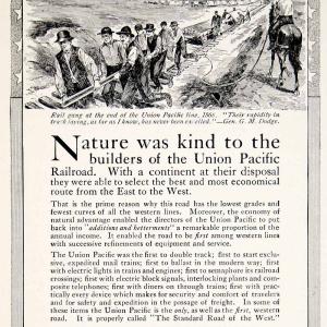 1916 Ad Union Pacific Railroad System Rail Gang Laying Train Track Ties YTR2 Outlet Locations