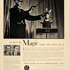 1937 Ad Pneumatic Scale Magician Trick Rabbit Hat Magic - ORIGINAL FT8 Free Shipping Best Store To Get