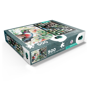 Abstract Watercolor: Hummingbird Pair Collage, Wildlife Canvas With Credit Card Cheap Pice