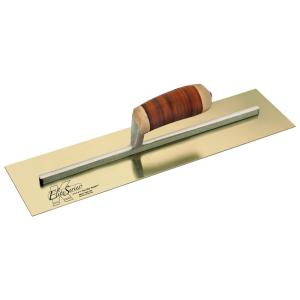 Kraft Tool CFE532L Elite Series Five Star 16" x 3" Golden Stainless Steel Cement Trowel with Leather Handle Cheap Best Sale