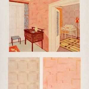 1932 Art Deco Living Room Wallpaper Curtains Desk Print - ORIGINAL DMA1 Outlet Excellent