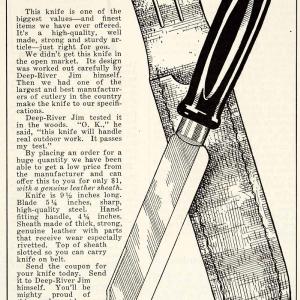1932 Ad Sheath Knife Deep-River Jim Bowie Boys Tool Sharp Accessory 130 YOR2 Buy Cheap Genuine