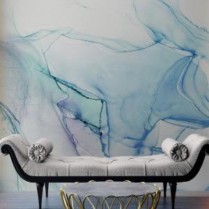 Abstract Ink Pattern Peel and Stick Wallpaper. Removable Wall Mural. (Blue, Green, Purple) #6212 Outlet Sast