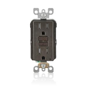 Leviton GFTR1-00K SmartlockPro GFCI Outlet, Brown Countdown Package