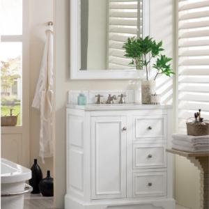James Martin  De Soto 29 7/8" Single Bathroom Vanity in Bright White Finish EJ922 Free Shipping Shop For
